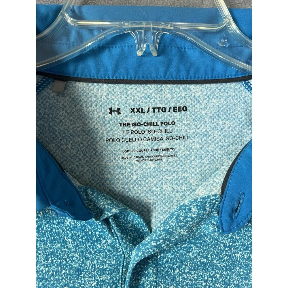 Under‎ Famous Men's The Iso Chill Polo Shirt Size XXL Gold Performance Stretch